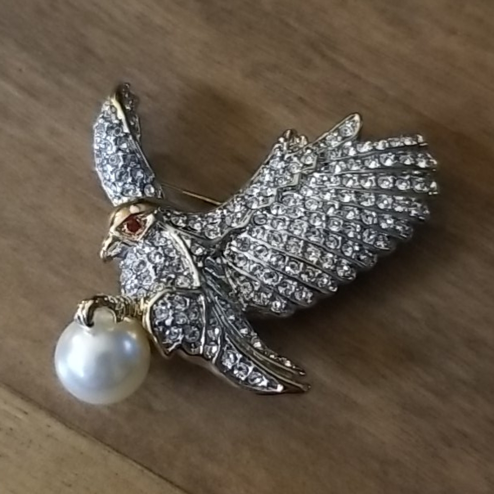 Crystal Eagle Brooch